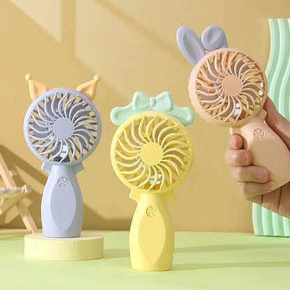 New cartoon mini fan summer outdoor portable USB rechargeable fan student dormitory desktop fan