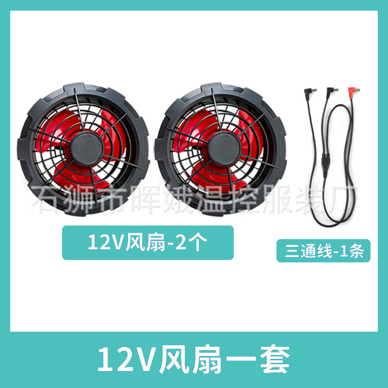 Cross-Border New Smart Air-Conditioned Clothing Porous Fan Stand Collar Workwear Outdoor Work Uniform Labor Protection Duty Fan Clothing