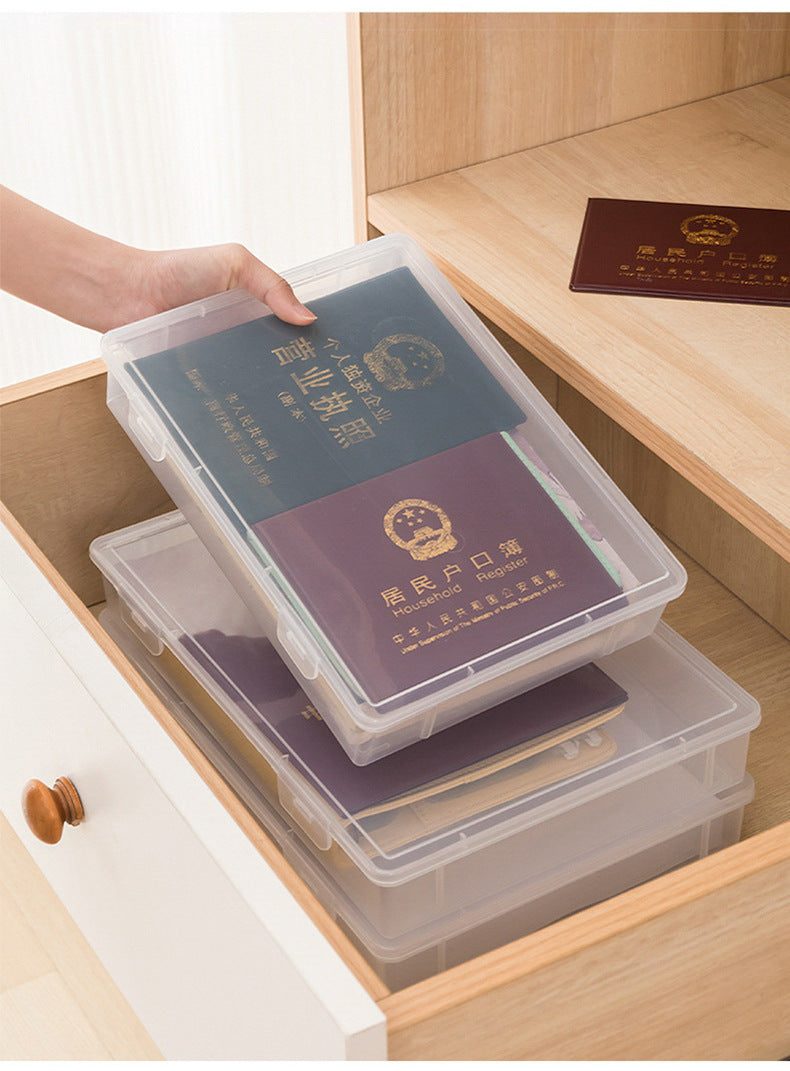 Document Storage Box for Home Use, Multifunctional Stationery, Certificate, Data, File, Card Holder, Household Registration Book Organizer, Magic Tool