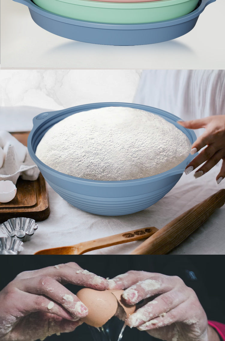 Silicone Fermentation Basket Household Oven Baking Dough Fermentation Bowl Folding High Temperature Resistant Large Capacity Bread Fermentation Basket