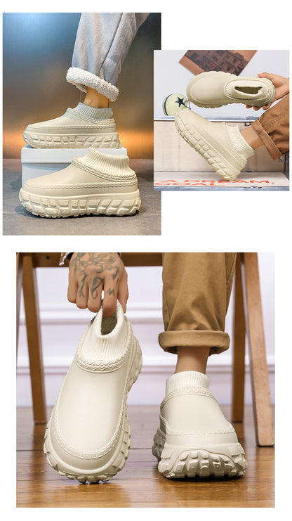 Winter Cross-Border Thick-Soled Cotton Slippers for Couples with Tire Soles, Warm Socks and Shoes for Men, Cotton Tow
