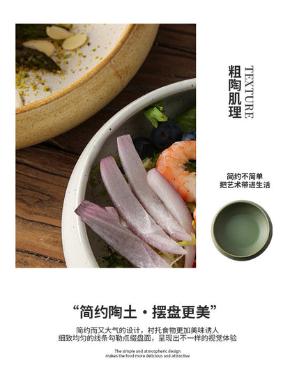 Retro Japanese Style Ceramic Bowl Creative Personality Household Rice Bowl Restaurant Special Snack Bowl Dessert Salad Bowl