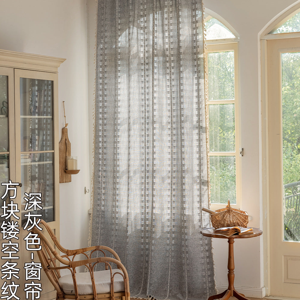 Cross-border hot new Nordic curtain multi-color bedroom living room half light dream atmosphere factory direct wholesale generation