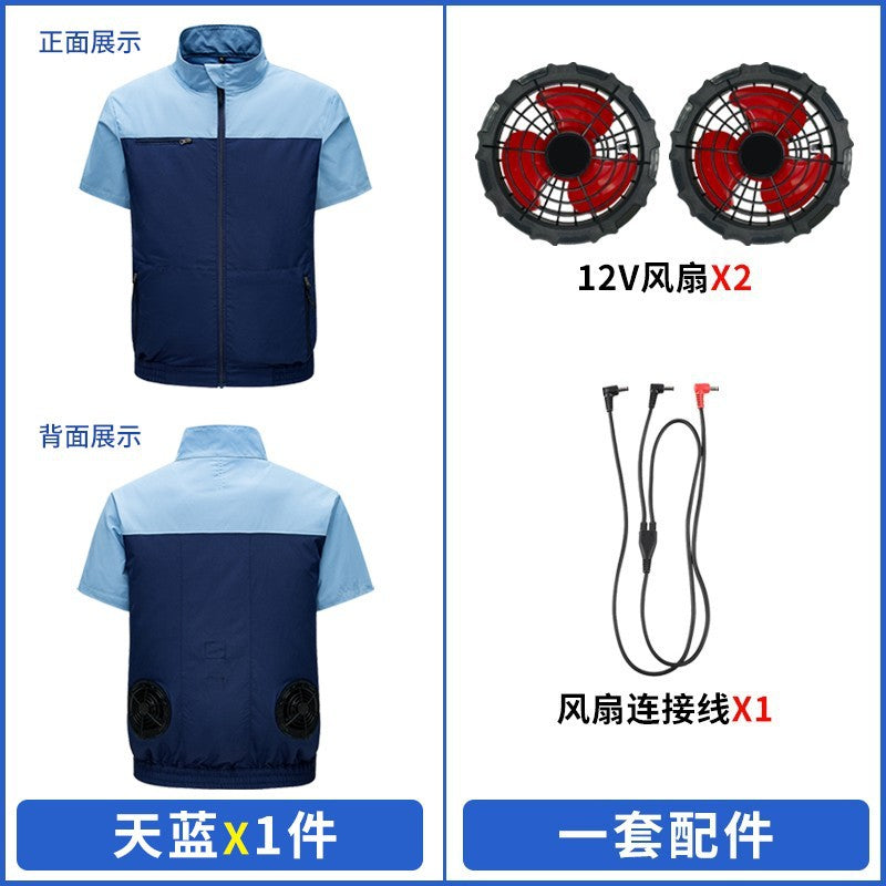Cross-border New Smart Air-conditioning Clothing Jacket Clothes with Fan Outdoor Work Uniform Labor Protection Duty Fan Clothing
