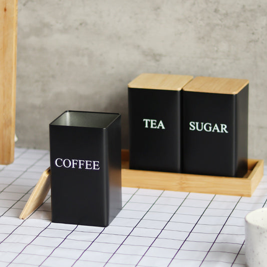 TEA,COFFEE,SUGAR Combination suit Tea Tea Coffee Candy Tinplate Box Jar Tea Bag Capsule Storage by PDG ibma