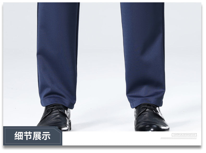 Wholesale casual pants men's four-sided elastic fabric summer ice silk pants trousers trousers high waist breathable iron-free formal trousers