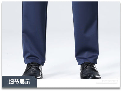 Wholesale casual pants men's four-sided elastic fabric summer ice silk pants trousers trousers high waist breathable iron-free formal trousers