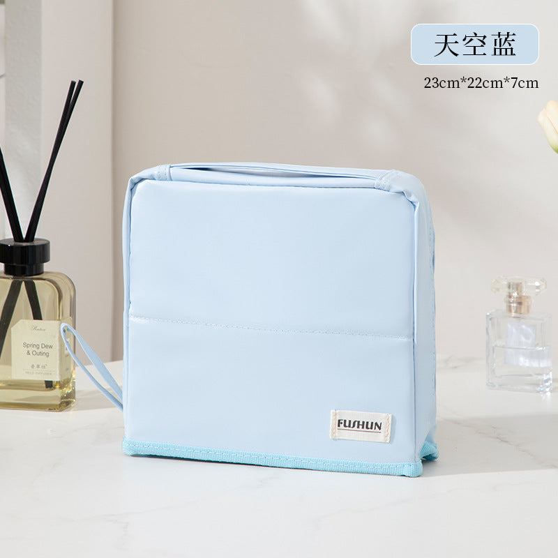 Stand-Up Cosmetic Bag, Large-Capacity Pencil Case, Women's Bag, Travel Storage Bag, Waterproof and Wear-Resistant, Can Be Hung on Luggage Bags