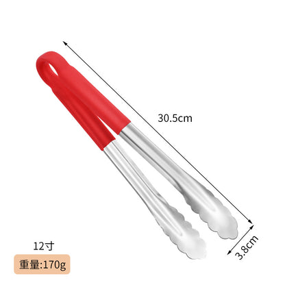 Thickened 304 Stainless Steel Barbecue Clip Hemp Glue Clip Anti-scalding Food Clip Food Clip Multi-purpose Labor-saving Practical Clip