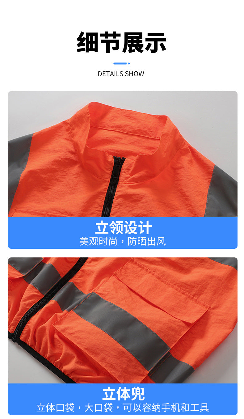 New Summer Fan Clothes Construction Site Cooling Air-Conditioning Clothes Outdoor Reflective Strip Air-Conditioning Clothes Men's Style with Fan