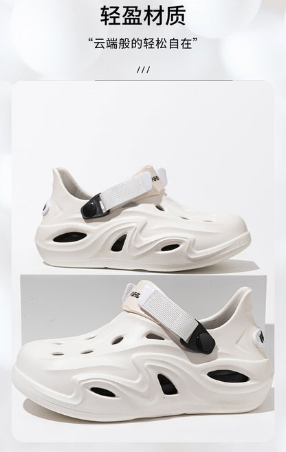2025 Croc Shoes Men's Summer New Outerwear Non-Slip Soft Sole Baotou Men's Shoes Sports Coconut Sandals