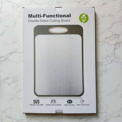 New in stock Amazon Explosions 3D Pattern Stainless Steel Cutting Board Titanium Cutting Board 304 Double-sided Cutting Board