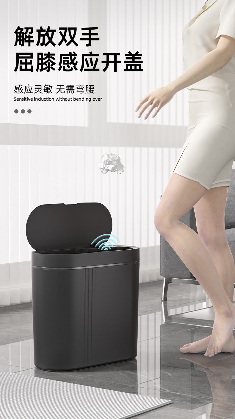 Household intelligent induction trash can large capacity electric open lid gap trash can kitchen sanitary wall trash can
