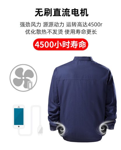 Air-Conditioned Clothing Men's Summer Outdoor Labor Protection Work Clothes Charging Refrigeration Welder High Temperature Heatstroke Prevention Cooling Fan Clothing
