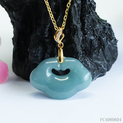 Guan Yu Natural Grade a Jade Cloud Pattern Ruyi Pendant Blue Water Jade E-Commerce Live Broadcast Wholesale Dropshipping S4080604