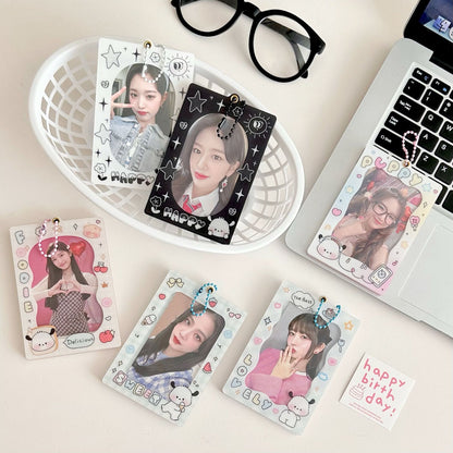 Original Cute puppy magnetic three-inch acrylic card holder brick desktop protective card Film card holder