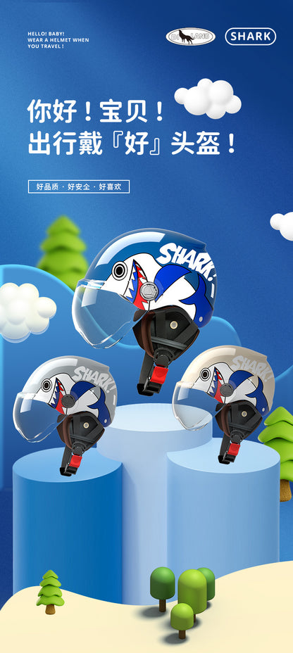 New National Standard 3c certified children's helmet boy baby girl electric car Children's helmet Four Seasons Universal half helmet