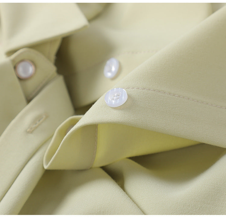 [Elegant Long Skirt] V-neck Short-sleeved dress High-end Work Clothes Mid-length Skirt Spring and Summer Business Wear Uniform