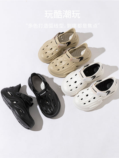 2025 Croc Shoes Men's Summer New Outerwear Non-Slip Soft Sole Baotou Men's Shoes Sports Coconut Sandals