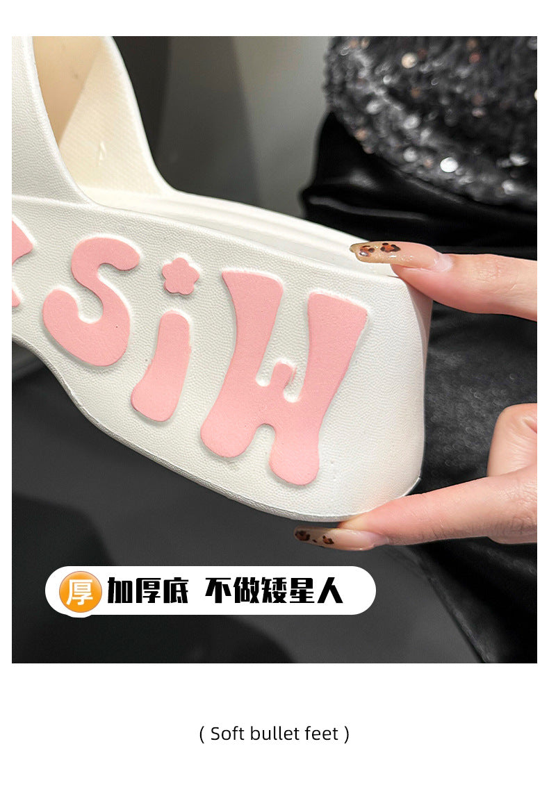 2025 Popular Height-Increasing Slippers for Women, Thickened, Soft, Comfortable, Non-Slip, Daily Beach Shower Universal Trendy Slippers