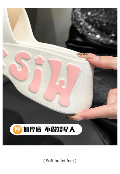 2025 Popular Height-Increasing Slippers for Women, Thickened, Soft, Comfortable, Non-Slip, Daily Beach Shower Universal Trendy Slippers