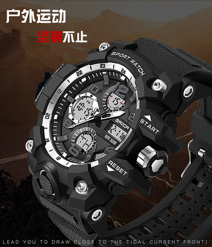 Sanda Hot-Selling Watch Korean Version Student Party Multi-Functional Waterproof Alarm Clock Electronic Watch Cool Dual Display Luminous Sports Watch by PDG ibma
