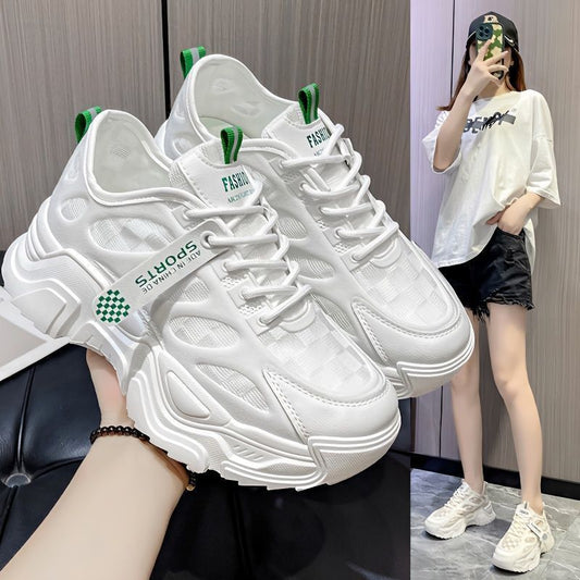 Z Mesh Breathable Daddy Shoes for Women 2024 Summer New Internet Celebrity Thick Sole Versatile Foot-Showing Small Lightweight Casual Sports by PDG ibma