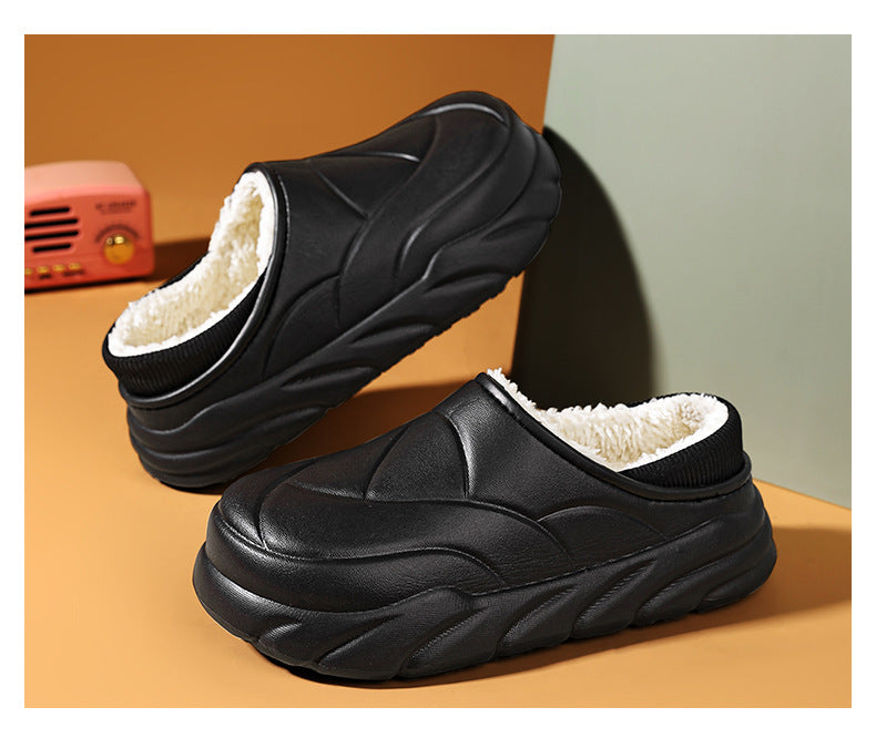 Waterproof Winter Men's Slippers 2025 New Winter Home Warm Thick-Soled Couple Casual Cotton Shoes for Women