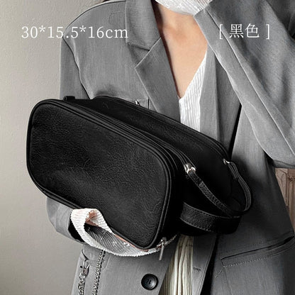 Giant Makeup Bag for Women, Large Capacity Travel Makeup Brush Bag, Toiletries Storage Bag, Chain Design, Waterproof