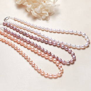 Zhuji jewelry wholesale round freshwater pearl necklace women send mother chain slightly defective real pearl necklace clavicle chain