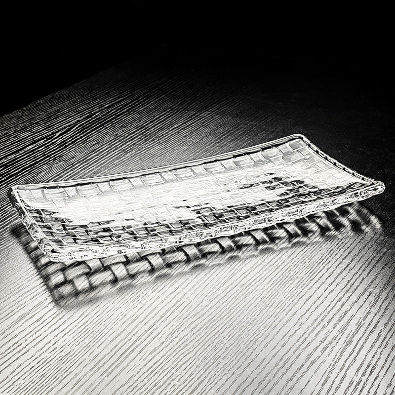 Crystal Glass Tray Fruit Tray Transparent Fruit Tray Classy Classy Rectangular Afternoon Tea Tray Classy Classy