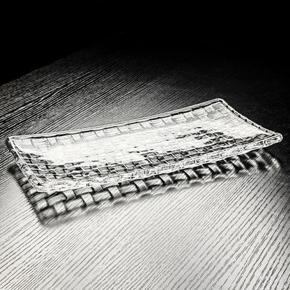 Crystal Glass Tray Fruit Tray Transparent Fruit Tray Classy Classy Rectangular Afternoon Tea Tray Classy Classy