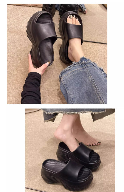 9CM height-increasing thick-soled slippers women's summer sandals EVA high-end non-slip non-smelly feet home wear wholesale