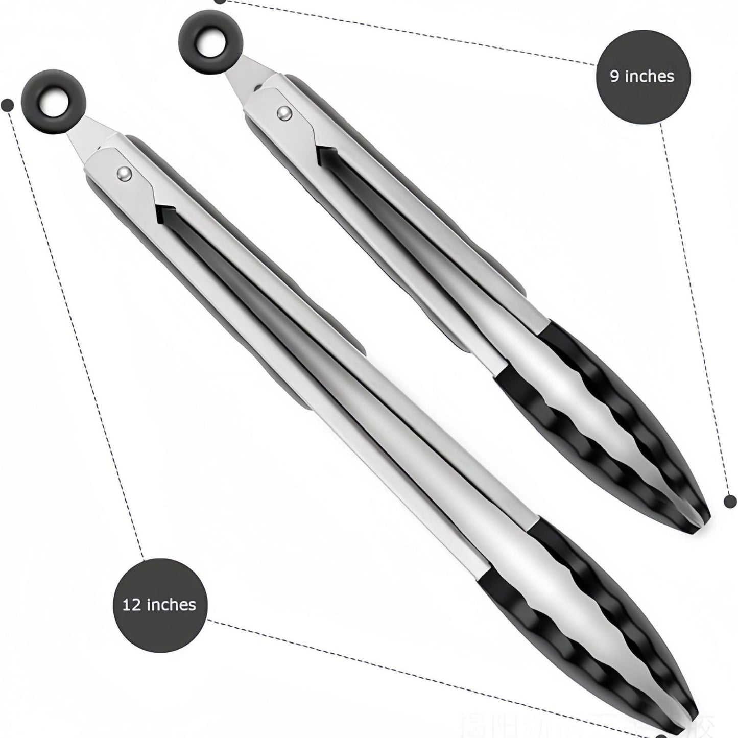 Silicone Clips for Kitchen Non-Stick Pans, Anti-Scalding and High Temperature Resistance, Household Barbecue and Steak Special Set, Stainless Steel Food Clips