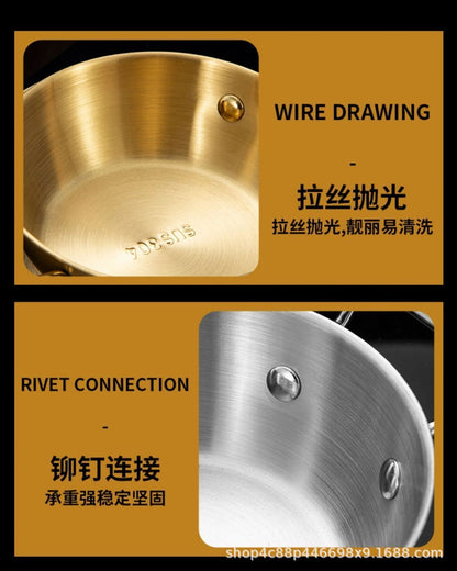 304 stainless steel bowl double ear bowl salad bowl snacks French fries fried chicken nuggets plate hot pot sauce bowl cooking bowl