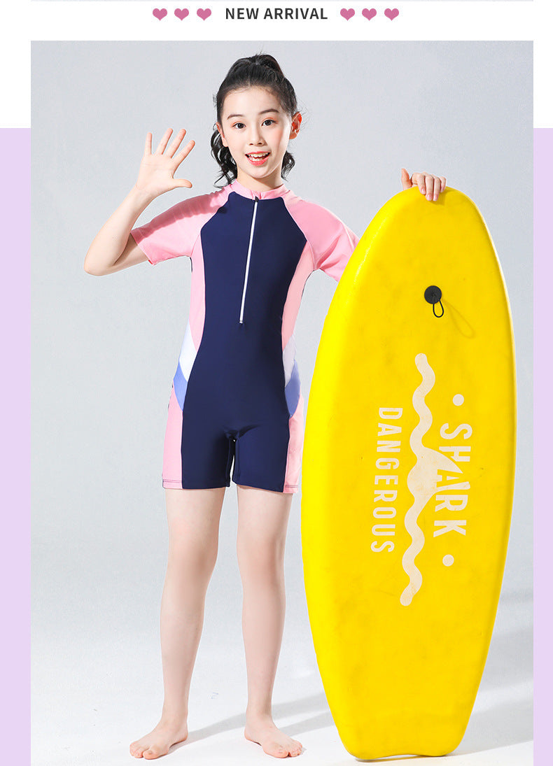 Children's Swimwear Girl's Summer Siansu Hot Spring 2023 New Style Small, Middle and Big Girl's Swimwear Professional Training Swimwear