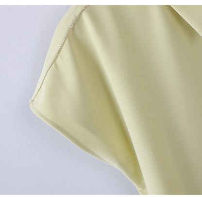 [Elegant Long Skirt] V-neck Short-sleeved dress High-end Work Clothes Mid-length Skirt Spring and Summer Business Wear Uniform