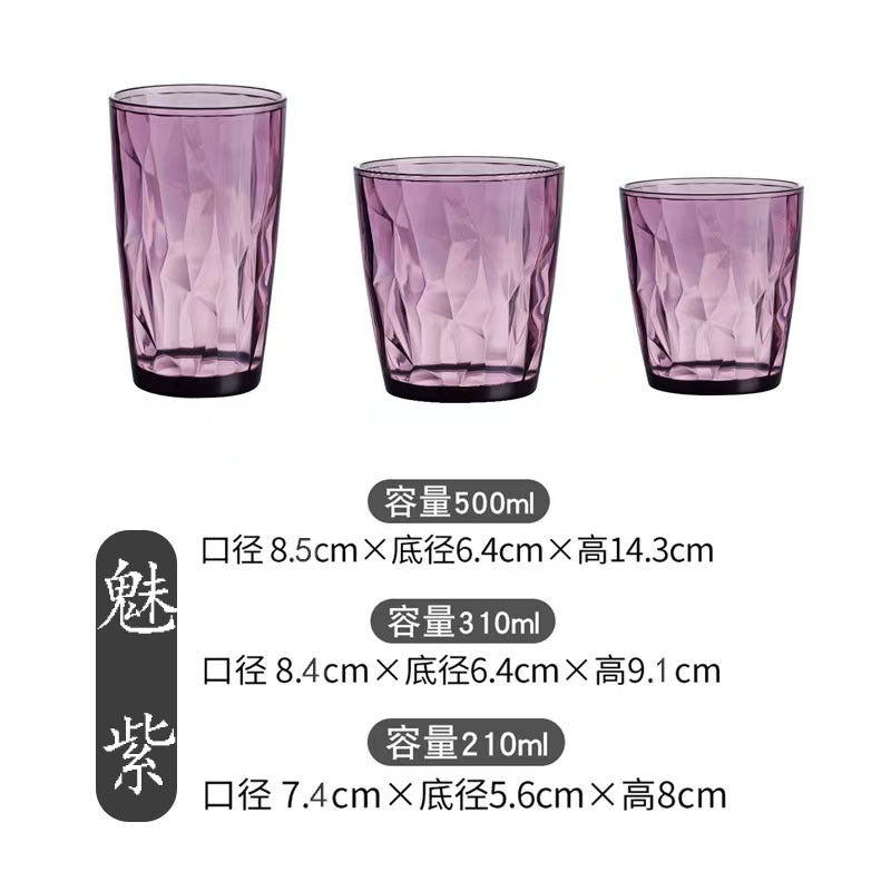 Acrylic Pc Colorful Water Cup, Juice Cup, Drink Cup, Heat-Resistant Restaurant Tea Cup, Mouthwash Cup, Plastic Beer Cup
