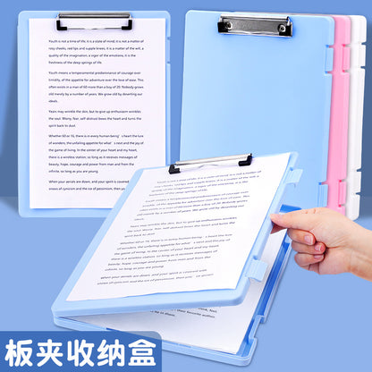 Plastic board folder file box copy writing board storage box A4 data box PP transparent office supplies finishing box