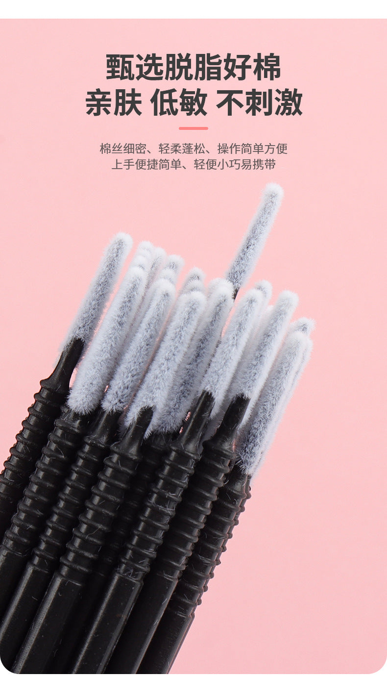 New wholesale long head cotton swab eyelash tattoo nail cleaning cotton swab eyelash disposable long thread cotton swab