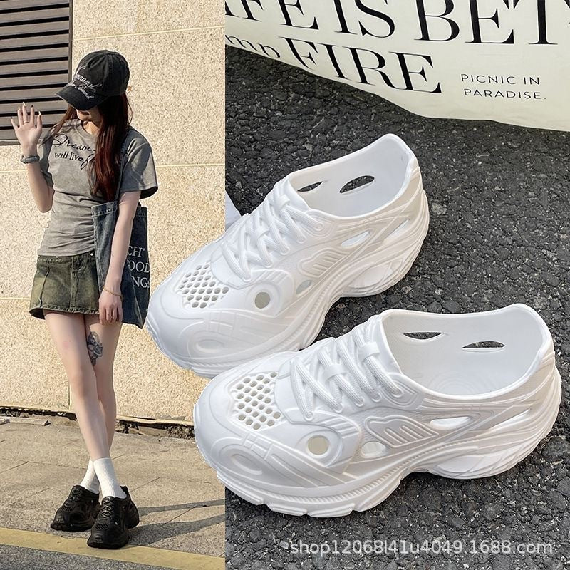 New Style Eva Thickened 5cm Height-Increasing Soft Sole Comfortable Versatile Dad Shoes Outdoor Closed-Toe Sandals for Couples