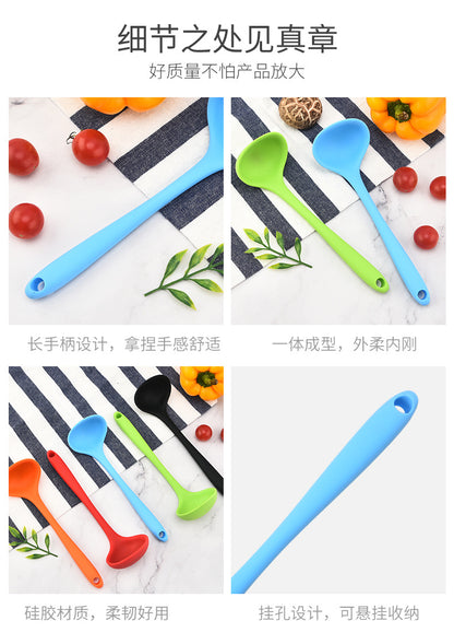 Silicone Mini Soup Spoon Kitchen Cooking Soup Spoon Children's Food Supplemented Soup Spoon Food Grade Material Silicone Soup Spoon 21cm