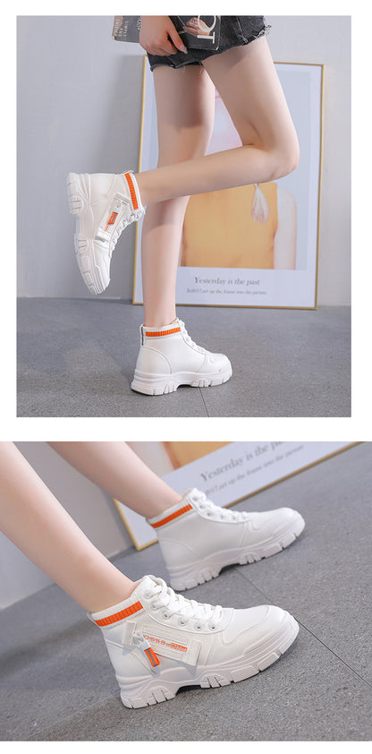 High-Top White Sneakers for Women 2026 Autumn Trendy Shoes Student Korean Style Versatile New Sneakers Sports Shoes Women's Shoes Qr522