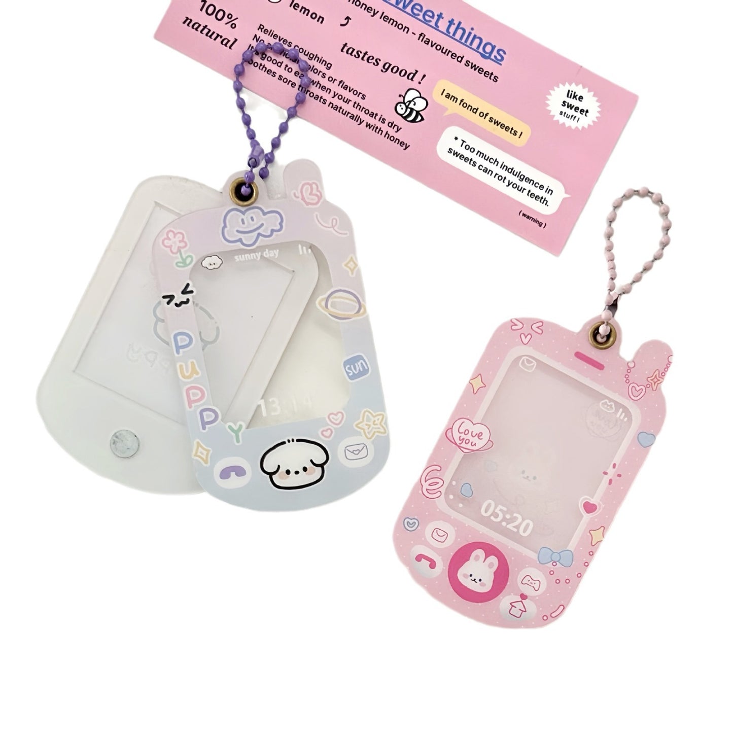 Original cute mobile phone puppy 1 inch ID photo magnetic card set card brick goo card goo plate acrylic hard card set