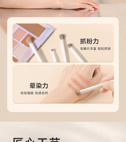 Large Set of 12 Cloud Porcelain Makeup Brushes: Eyeshadow Brush, Blade Brush, Loose Powder Brush, Contour Brush, Nose Shadow Brush, Complete Beginner Set