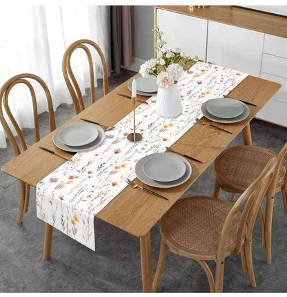 Amazon New Flower Table Runner Living Room Dining Table Decorative Tablecloth Cross-border Plant Flower Printing Tablecloth Coffee Table Cloth