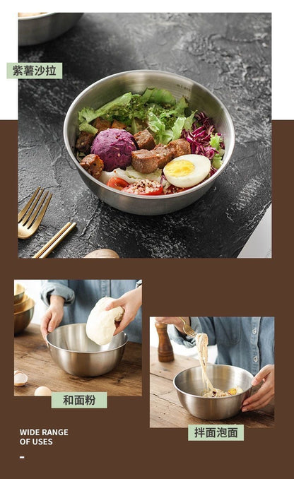 Cross-border Stainless Steel Thickened Vegetable Washing Basin Draining Basket Household Kitchen Rice Washing Artifact Vegetable Washing Basin Rice Washing Sieve Rice Washing Basin