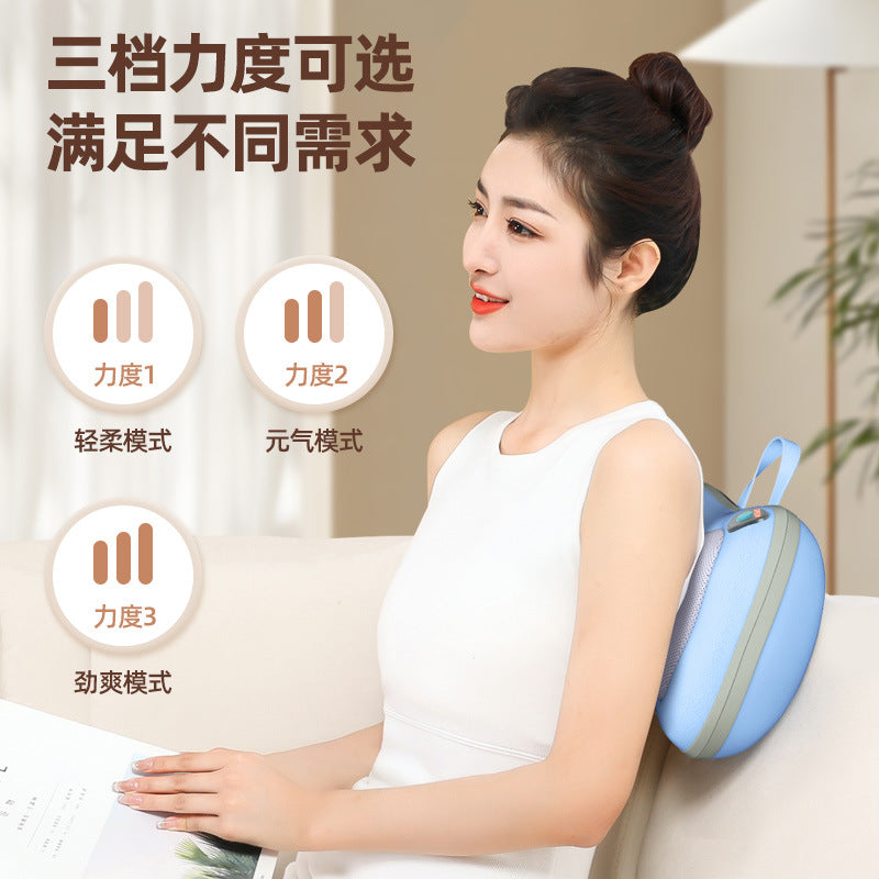 Multifunctional cervical massager neck and shoulder massage pillow home wireless portable kneading hot compress massager