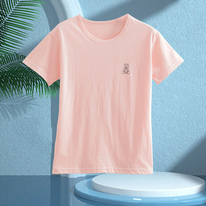 Children's Pajamas, Pure Cotton, Summer Short-Sleeved Shorts Set for Boys, Home Clothes for Girls, Air-Conditioned Clothes for Middle-Aged and Older Boys