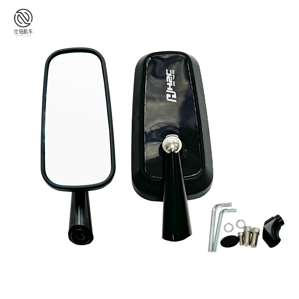 Motorcycle modification universal semi-CNC aluminum alloy rearview mirror mirror blue/chrome mirror anti-glare mirror H2C